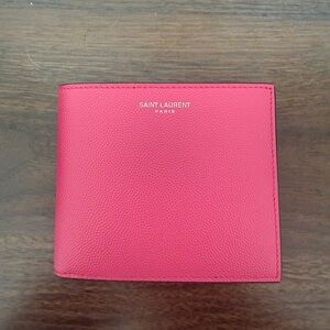 Saint Laurent Fuchsia Leather Wallet